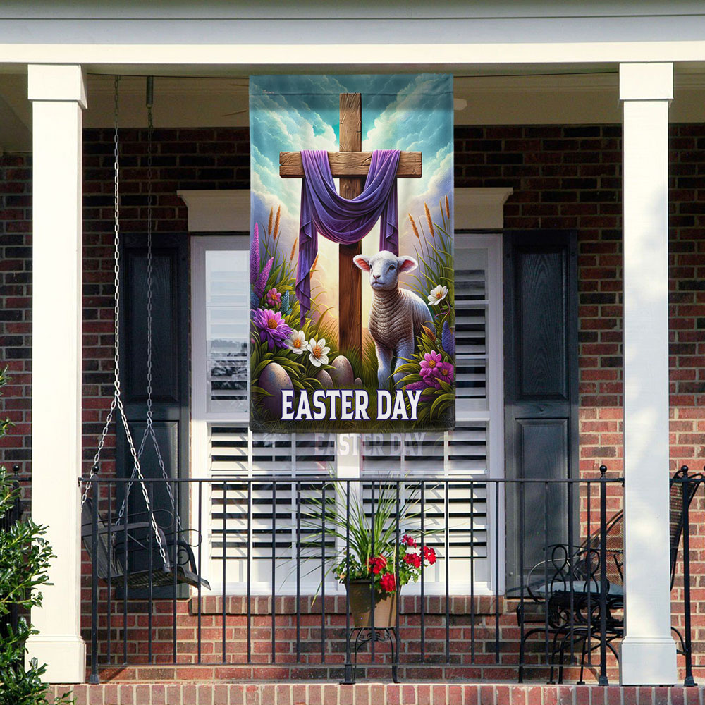 FLAGWIX Easter Lamb Christian Cross Easter Day Christian Flag