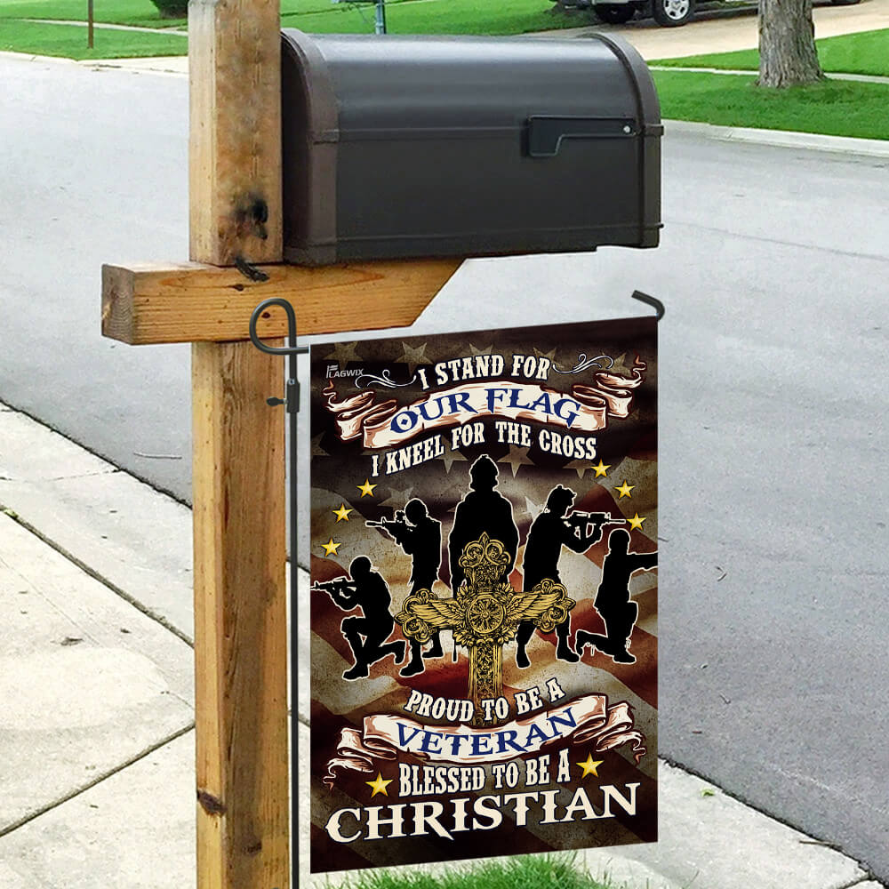 Proud To Be A Veteran Blessed To Be A Christian Veterans Day Flag