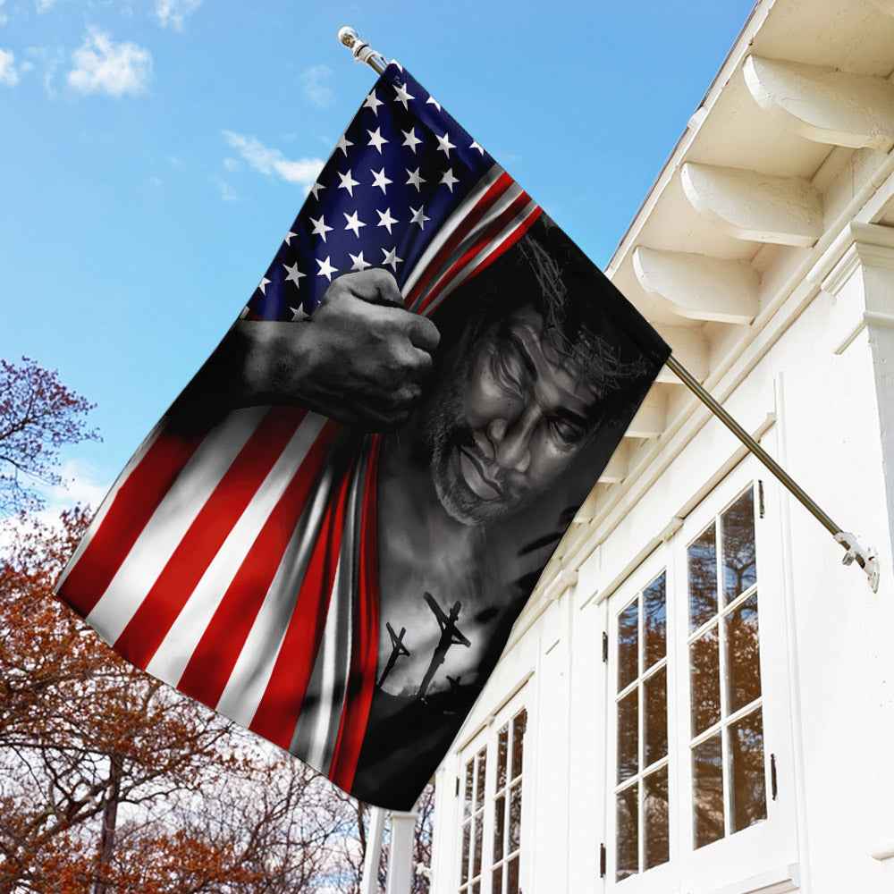 Jesus Flag Black Jesus American US Flag