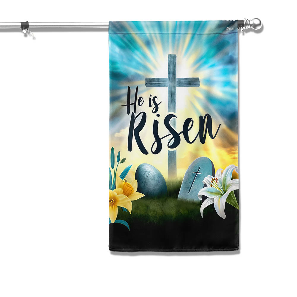 FLAGWIX  Easter Christian  Cross Resurrection of Jesus He Is Risen Flag