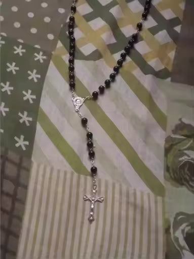 Five Decade Pearl Rosary — Catholic Prayer Beads with Crucifix and Blessed Mother Centerpiece