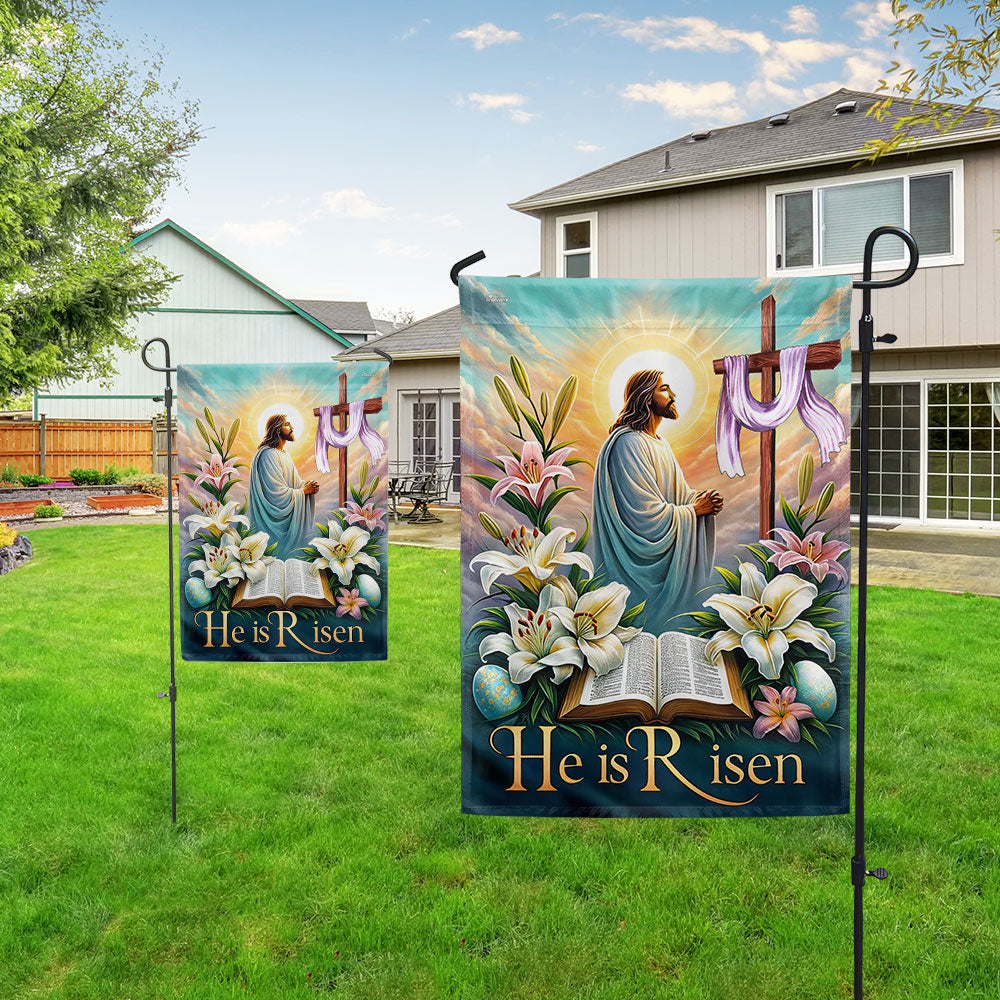 FLAGWIX  Christian Cross Jesus Easter Day He Is Risen Flag