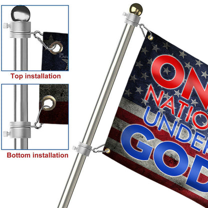 Lion King Jesus Christ Grommet Flag One Nation Under God