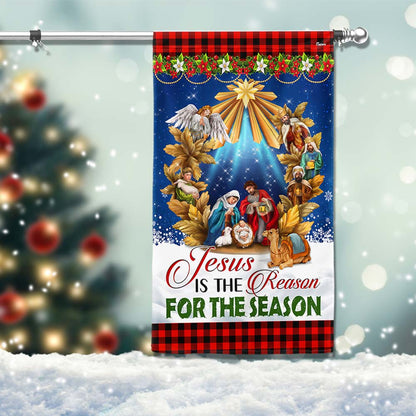 Jesus Christmas Flag Jesus Is The Reason For The Season Holy Night Nativity of Jesus Flag