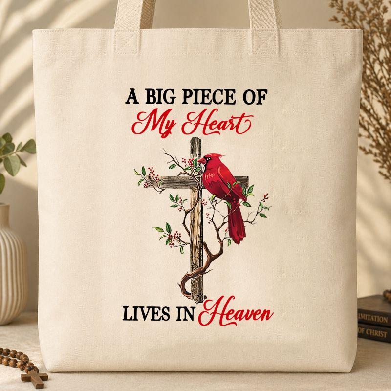 A Big Piece Of My Heart Lives In Heaven Tote Bag