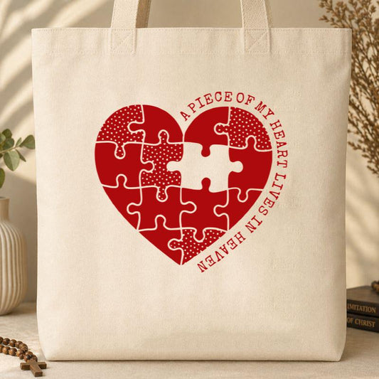 A Piece Of My Heart Lives In Heaven 02 Tote Bag