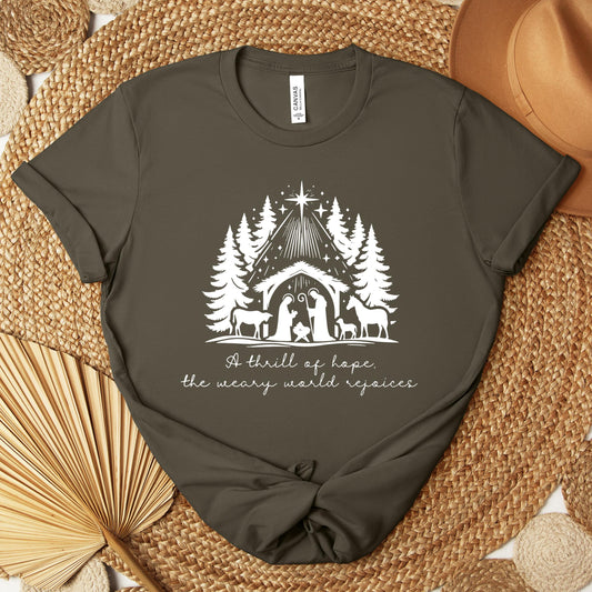 A Thrill Of Hope The Weary World Rejoices Premium T-shirt