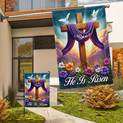 Easter Cross He Is Risen Resurrection of Jesus Christian Cross Flag