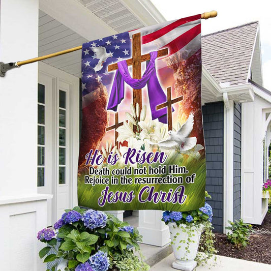 Easter Christian Flag He Is Risen Rejoice In The Resurrection Of Jesus Christ Flag