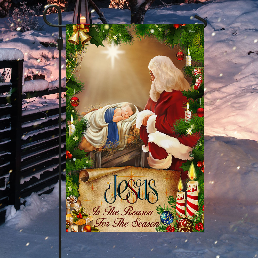 Jesus Flag Santa Claus Jesus Is The Reason For Christmas Season Flag