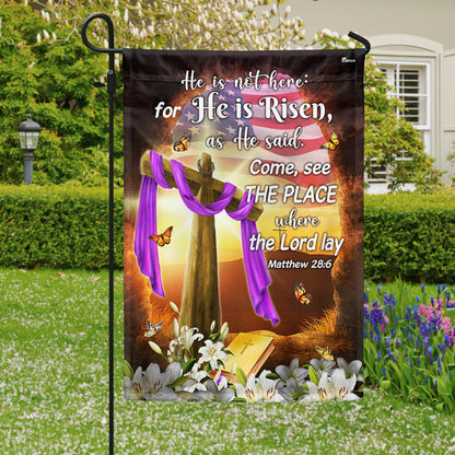 FLAGWIX Resurrection of Jesus Tomb Easter Jesus He Is Not Here For He Is Risen Christian Flag