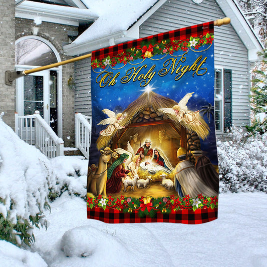 Nativity of Jesus Oh Holy Night  Jesus Christmas Flag