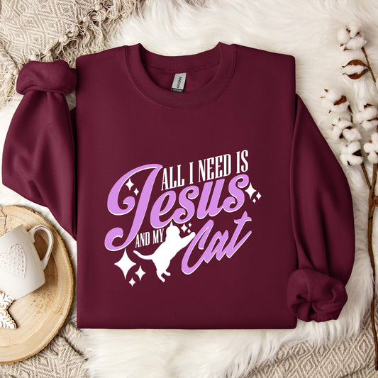 All I Need Is Jesus And My Cat Sweatshirt
