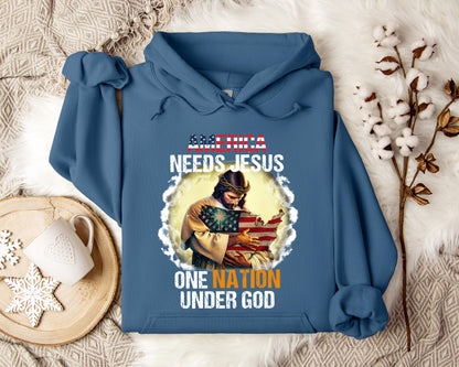 America Needs Jesus One Nation Under God Hoodie