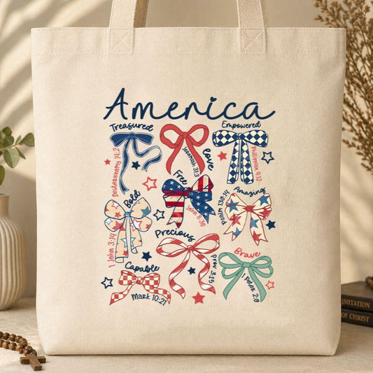 America Ribbons Tote Bag