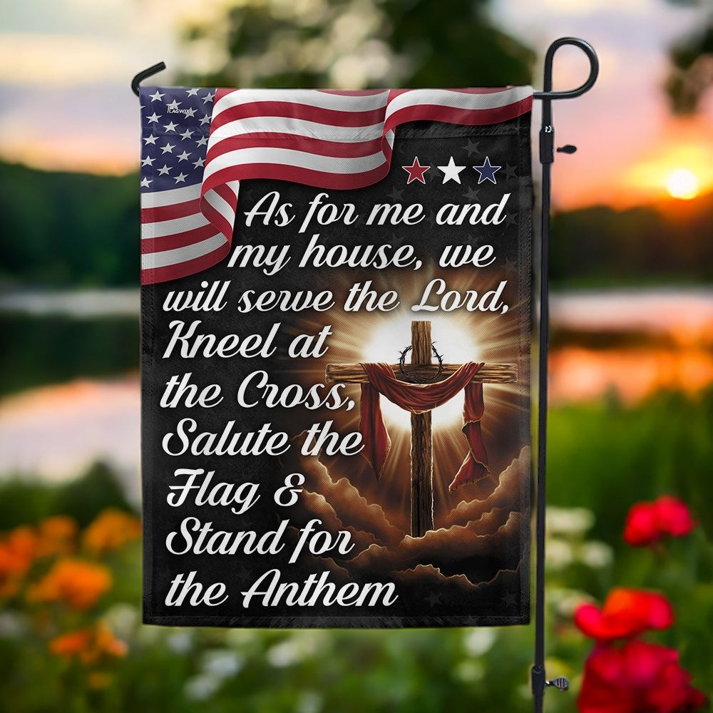 FLAGWIX  Jesus Cross American Flag As For Me And My House We Will Serve The Lord Flag 3-Day Shipping