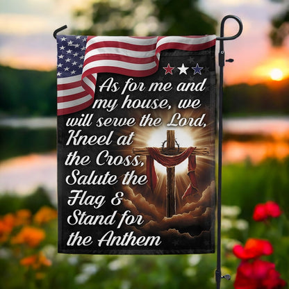 FLAGWIX  Jesus Cross American Flag As For Me And My House We Will Serve The Lord Flag 3-Day Shipping