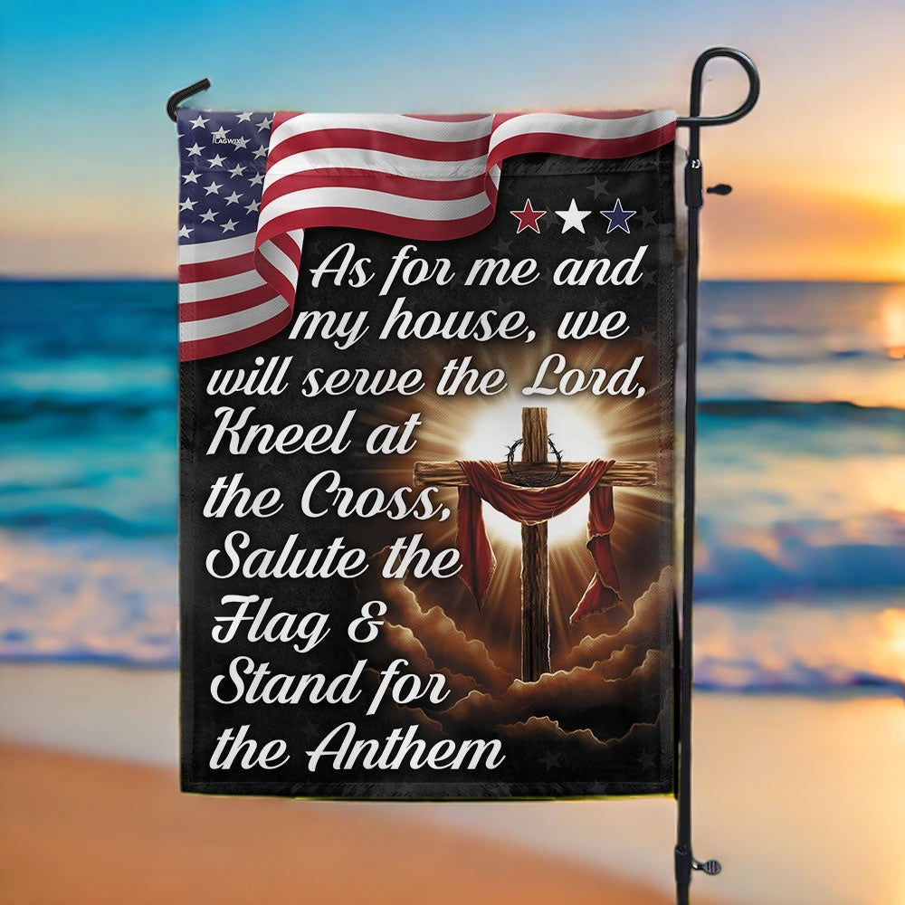 FLAGWIX  Jesus Cross American Flag As For Me And My House We Will Serve The Lord Flag 3-Day Shipping