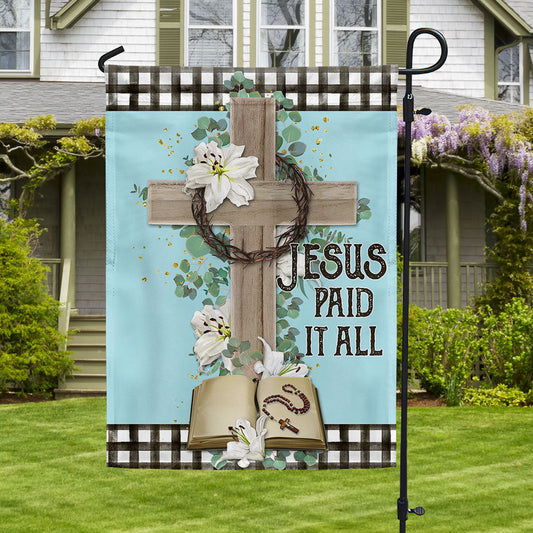 Jesus Cross Jesus Paid It All Flag