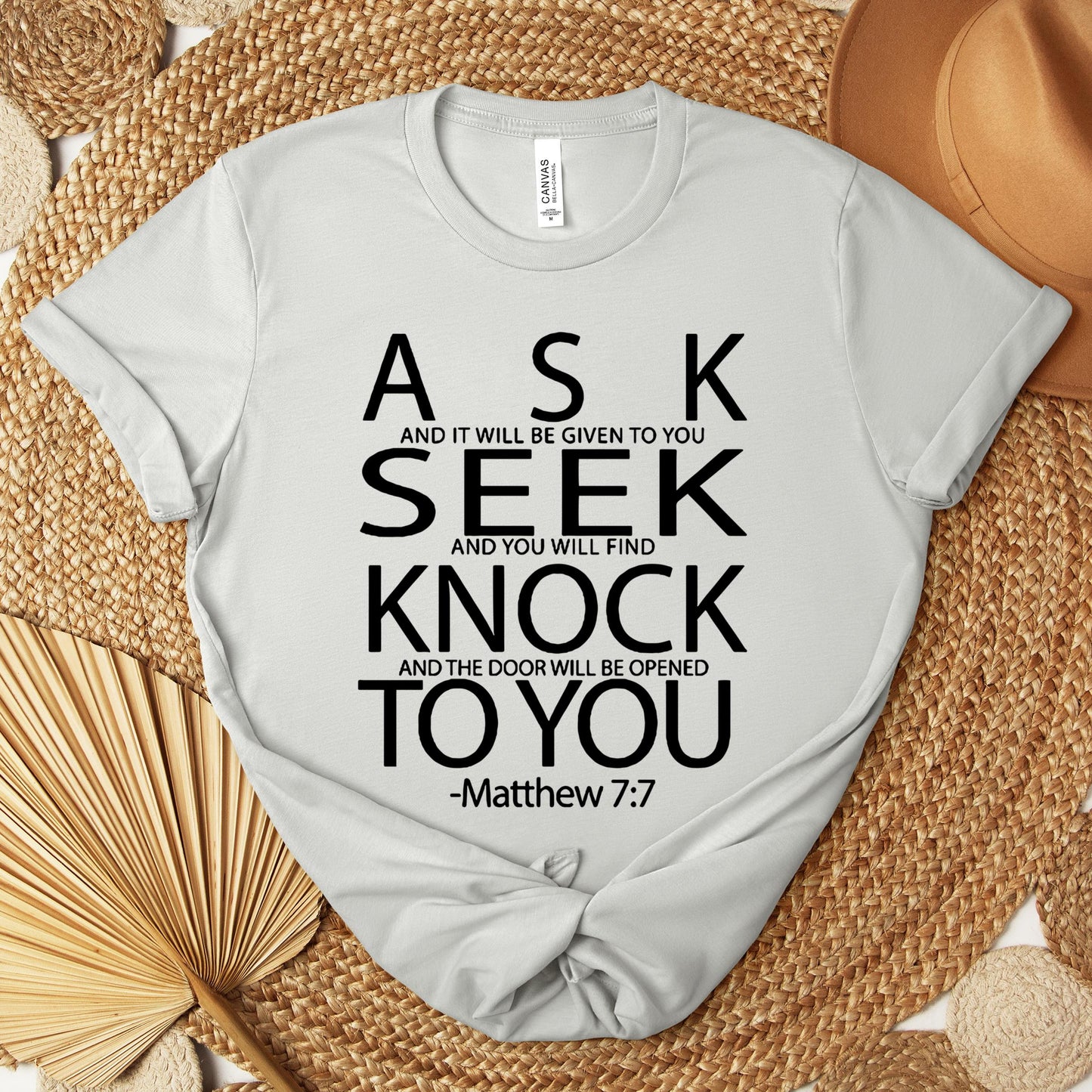 Ask Seek Knock To You Matthew 7.7 Premium T-shirt