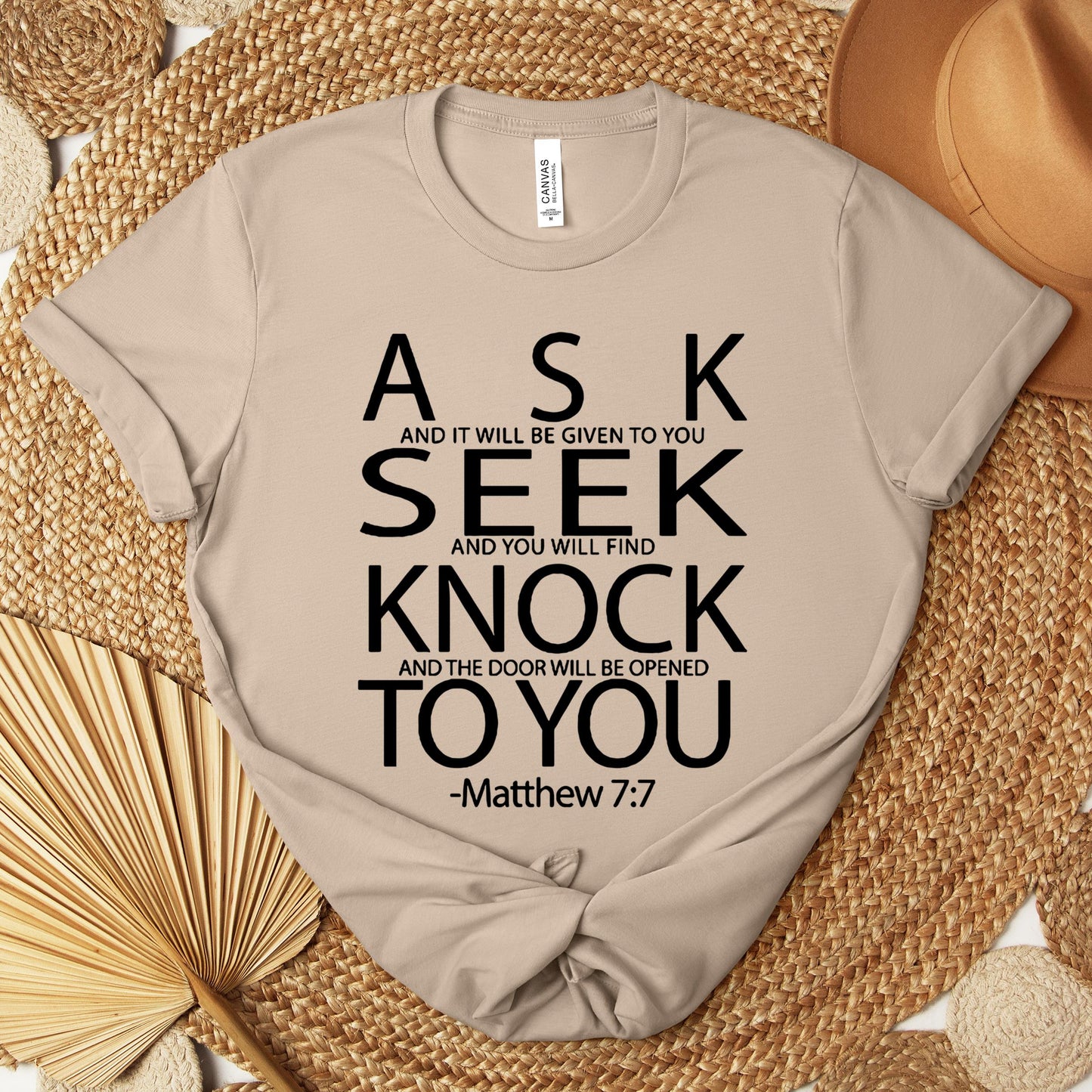 Ask Seek Knock To You Matthew 7.7 Premium T-shirt