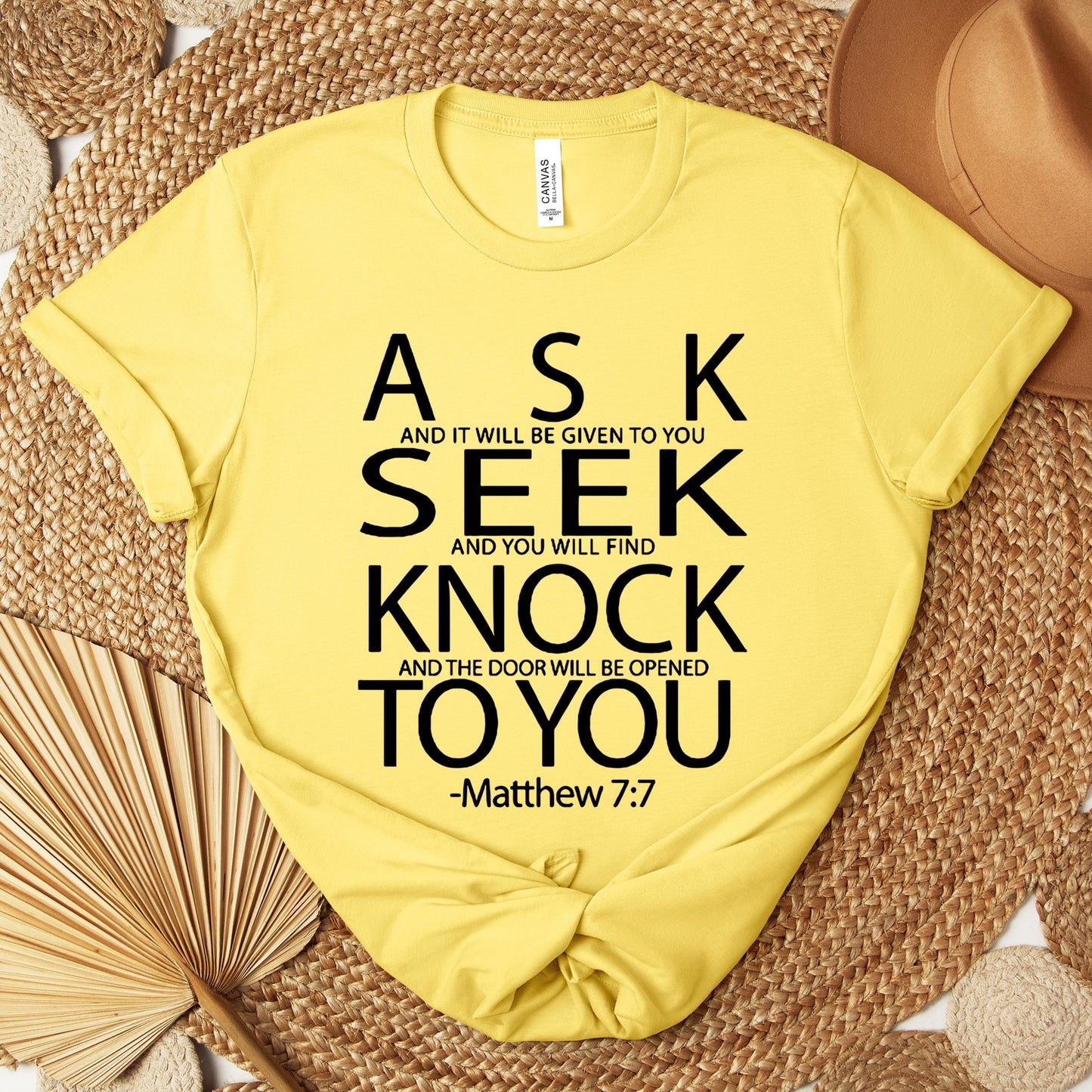 Ask Seek Knock To You Matthew 7.7 Premium T-shirt