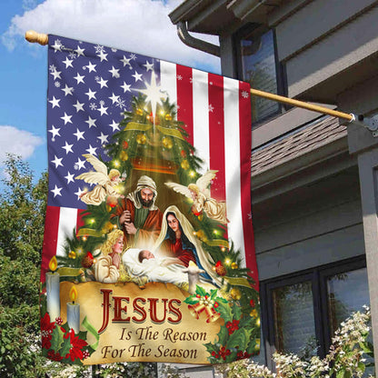 Nativity of Jesus Holy Family Jesus Is The Reason For The Season Flag