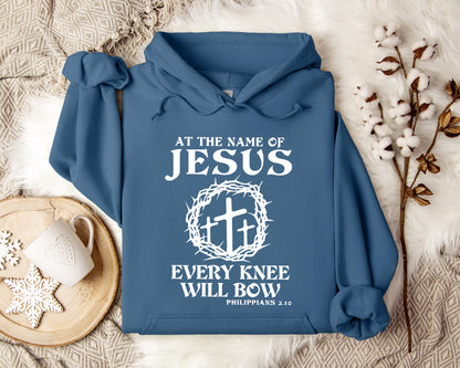 At The Name Of Jesus Every Knee Will Bow Philippians 2.10 Hoodie