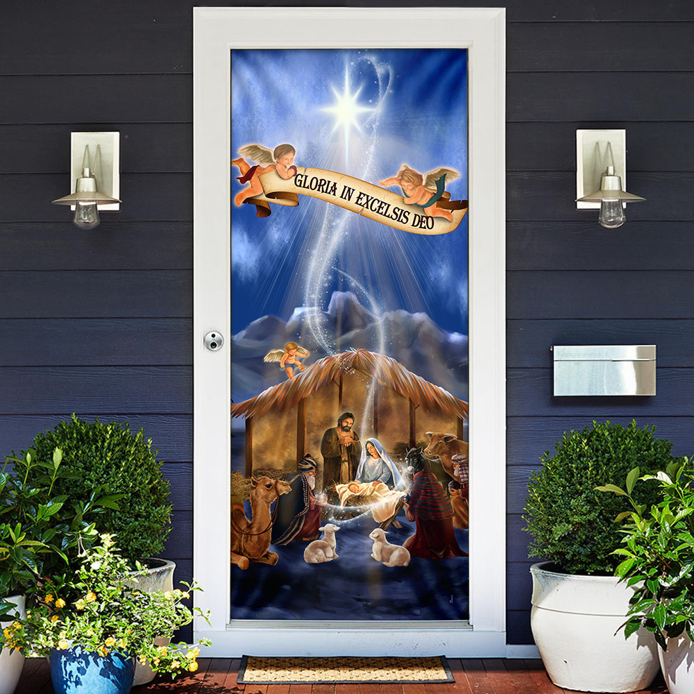 Nativity Scene Door Cover, Jesus Is Born