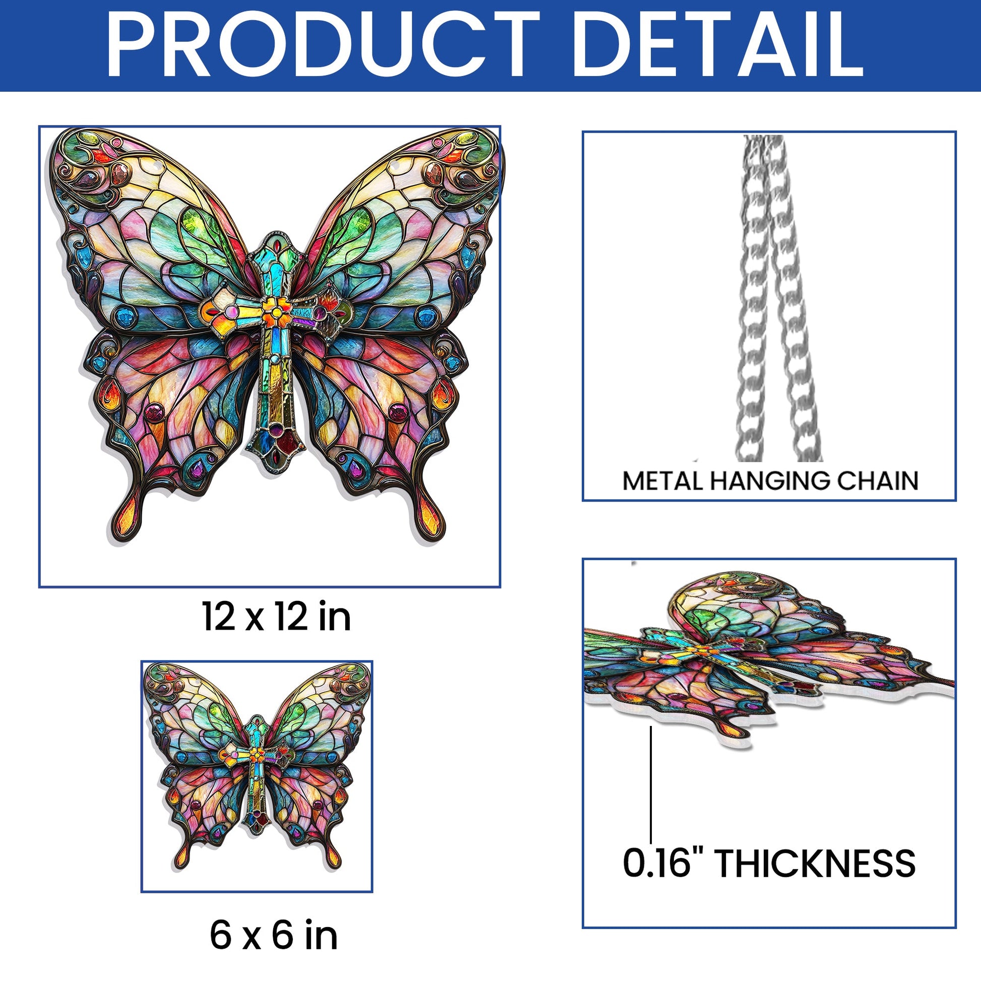 Christian Butterfly Acrylic Suncatcher Hanging