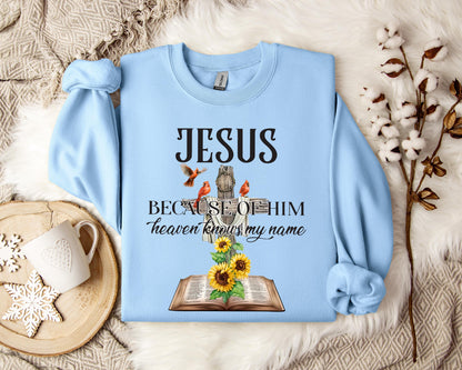 Because Of Him Heaven Knows My Name Sweatshirt