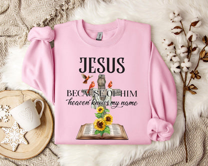 Because Of Him Heaven Knows My Name Sweatshirt