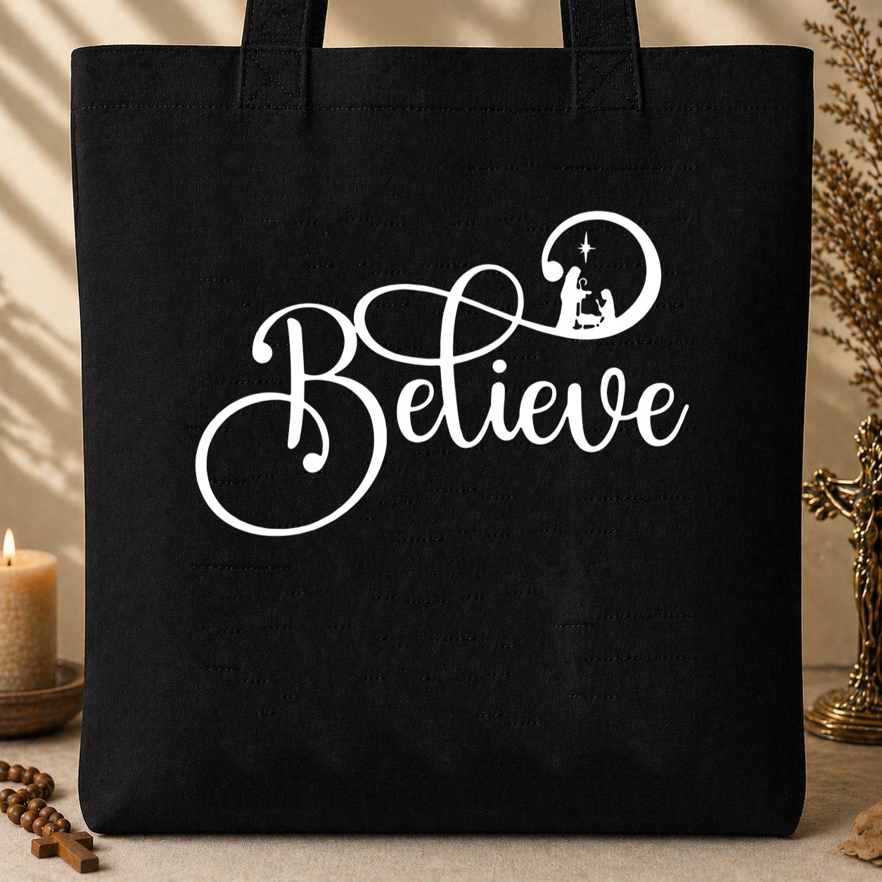 Believe Christmas Tote Bag