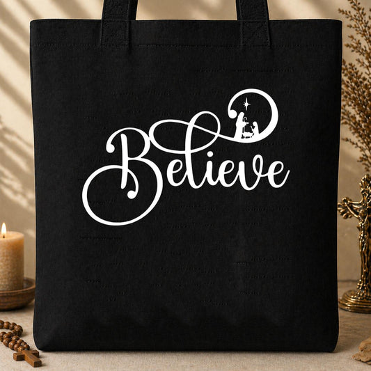 Believe Christmas Tote Bag