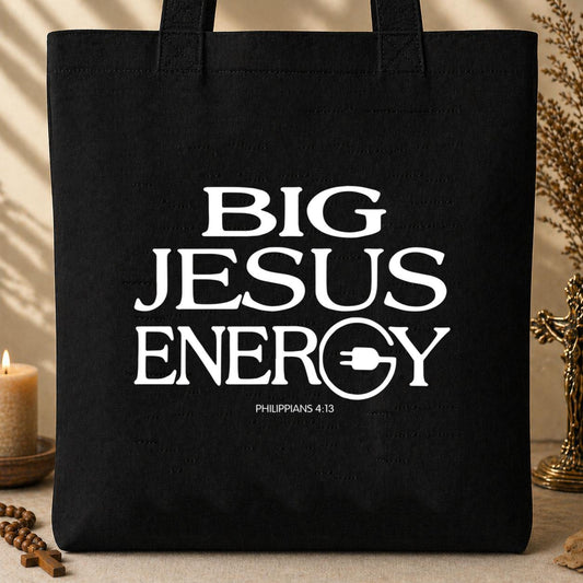 Big Jesus Energy Philippians 4.13 Tote Bag