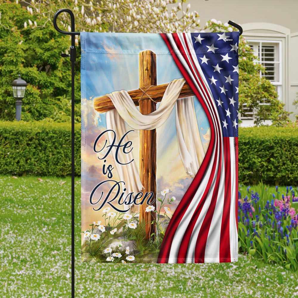 FLAGWIX  Jesus Christian Cross Easter Resurrection of Jesus He Is Risen Flag