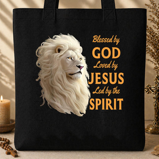 Blessed By God Loved By Jesus Led By The Spirit 01 Tote Bag