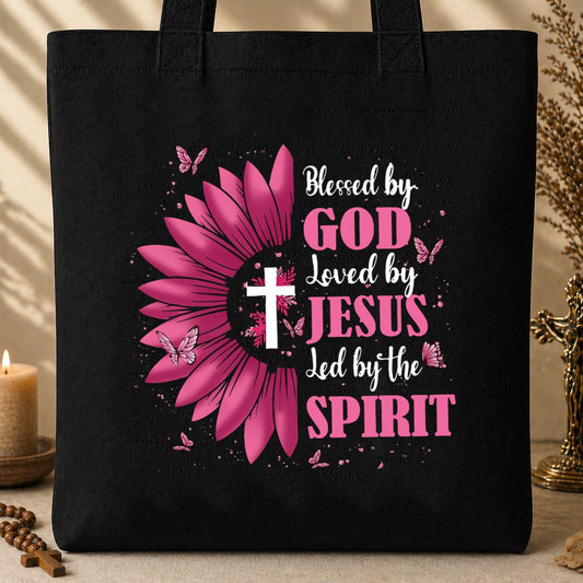 Blessed By God Loved By Jesus Led By The Spirit 01__1 Tote Bag