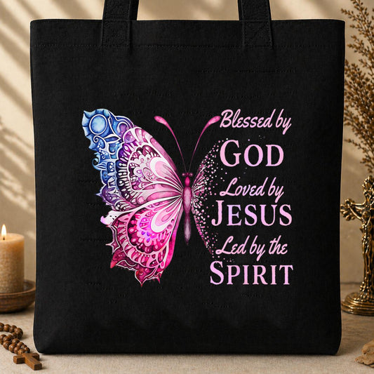 Blessed By God Loved By Jesus Led By The Spirit 02 Tote Bag