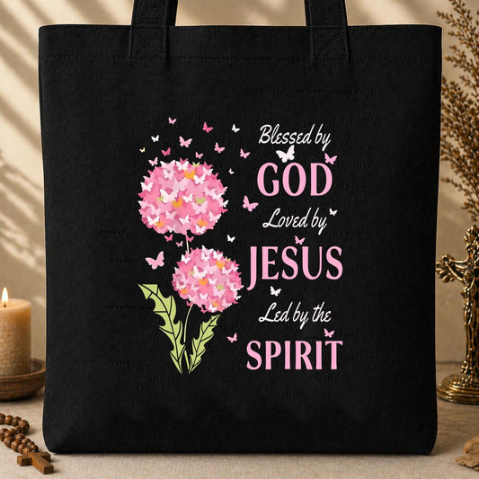 Blessed By God Loved By Jesus Led By The Spirit 04 Tote Bag