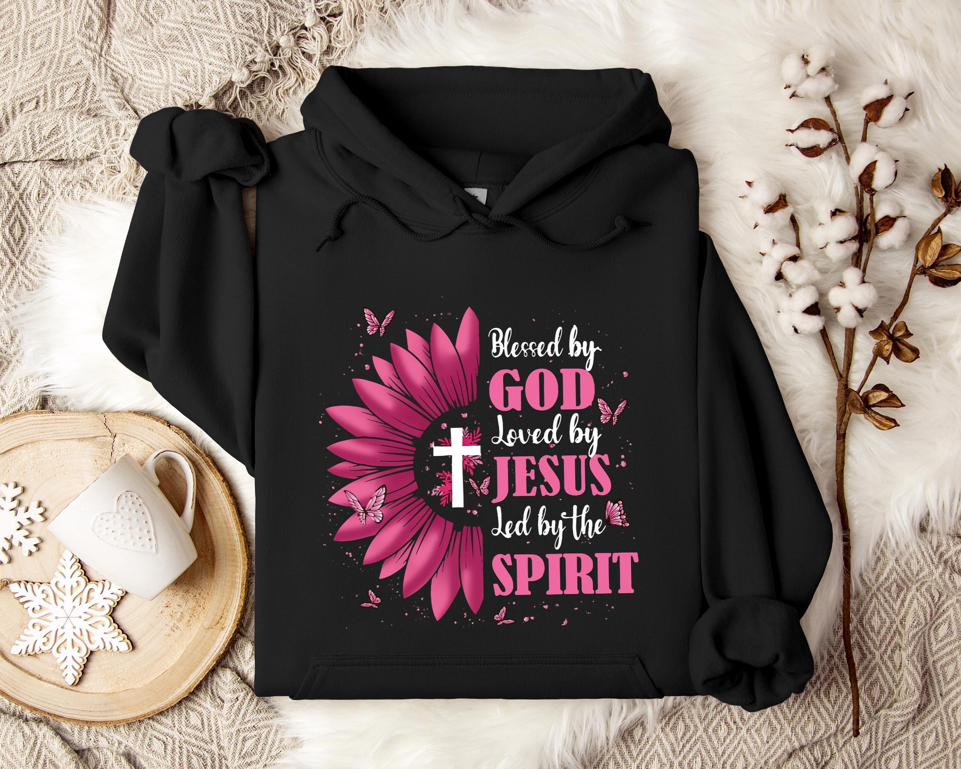 Blessed By God Loved By Jesus Led By The Spirit Hoodie