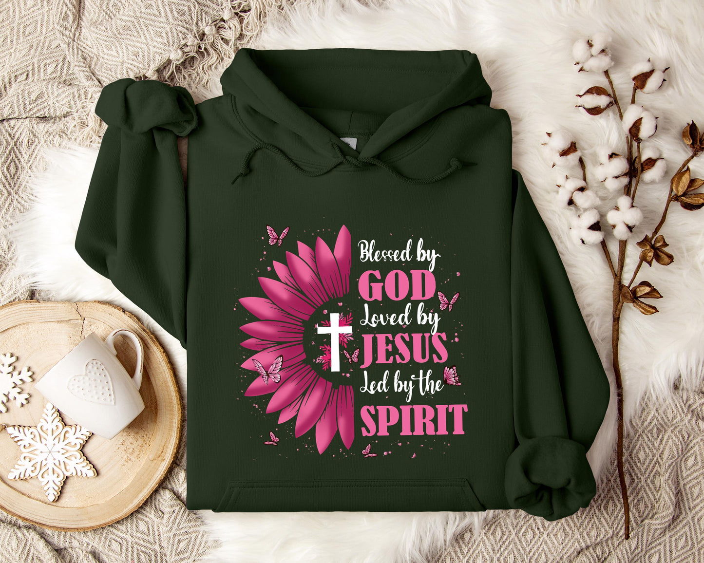 Blessed By God Loved By Jesus Led By The Spirit Hoodie