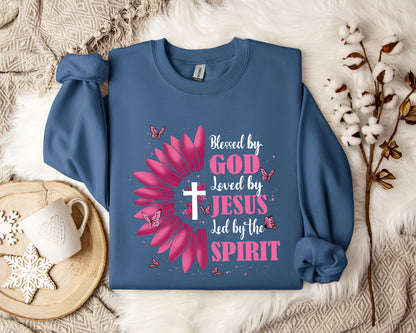 Blessed By God Loved By Jesus Led By The Spirit Sweatshirt