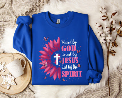 Blessed By God Loved By Jesus Led By The Spirit Sweatshirt