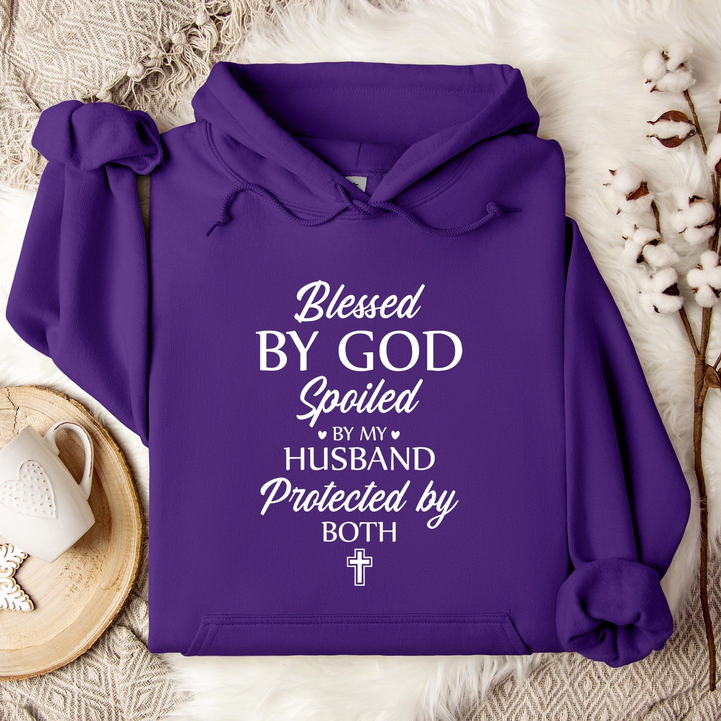 Blessed By God Spoiled By My Husband Protected By Both 02 Hoodie