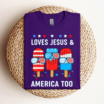Boy Loves Jesus America Too Popsicle 4th July Christian Kids
