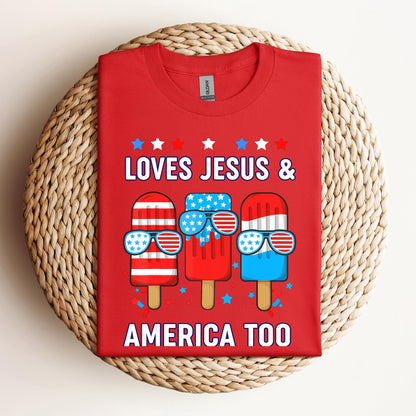 Boy Loves Jesus America Too Popsicle 4th July Christian Kids