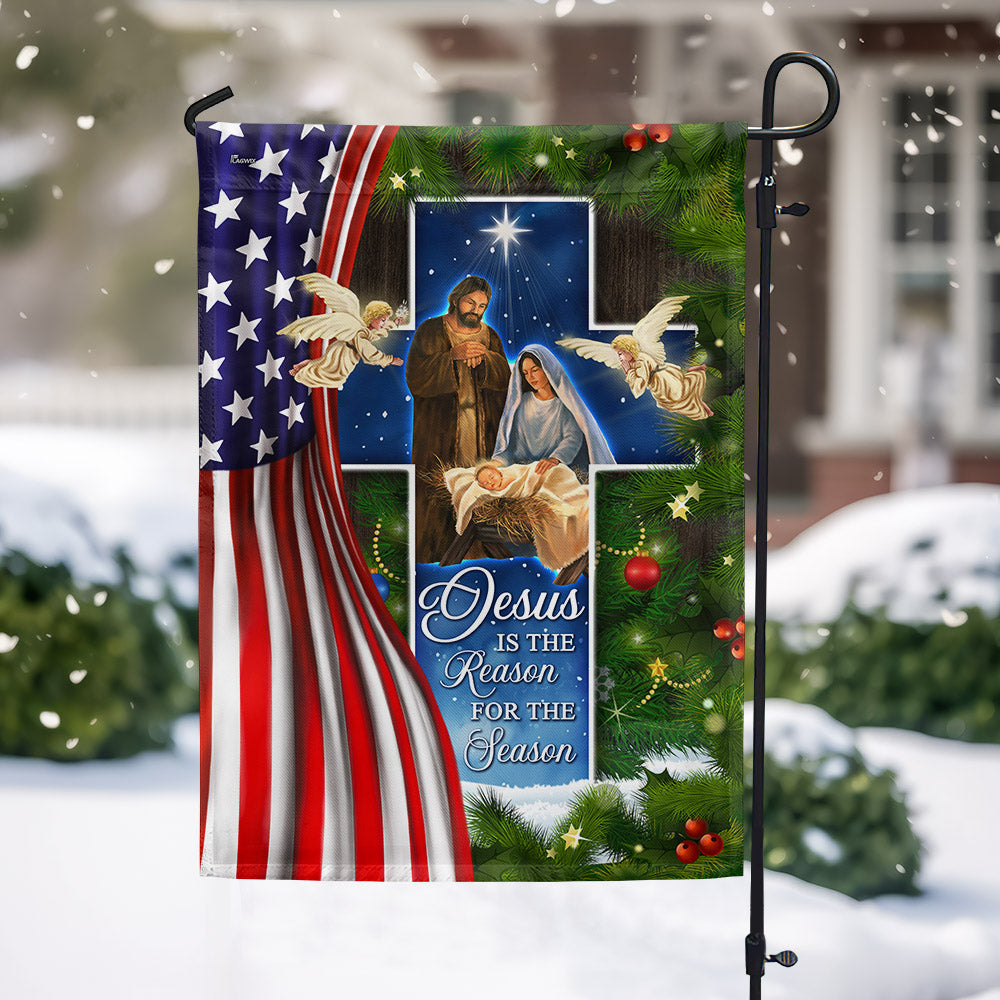 Nativity Of Jesus Christmas flags - Holy Family 'Jesus Is the Reason for the Season' Christmas Décor  - 3-Day Shipping