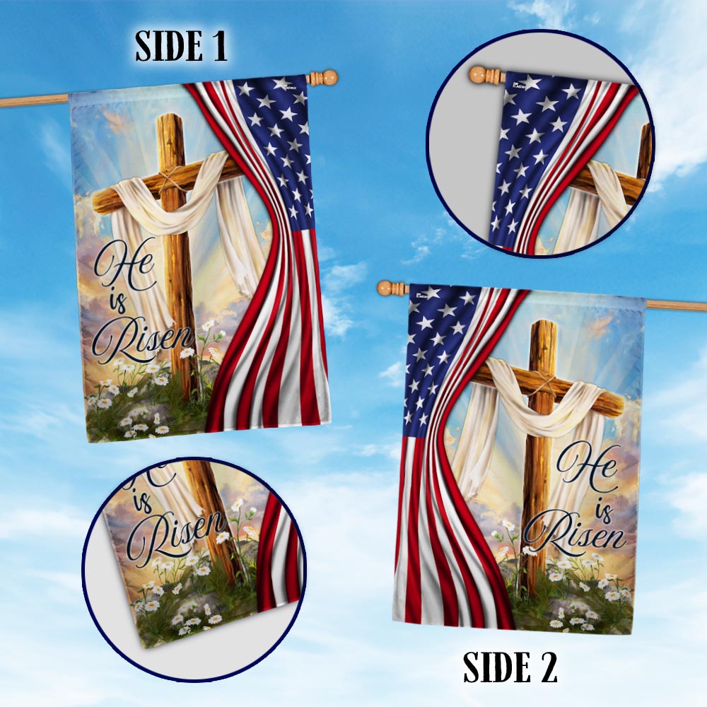 FLAGWIX  Jesus Christian Cross Easter Resurrection of Jesus He Is Risen Flag