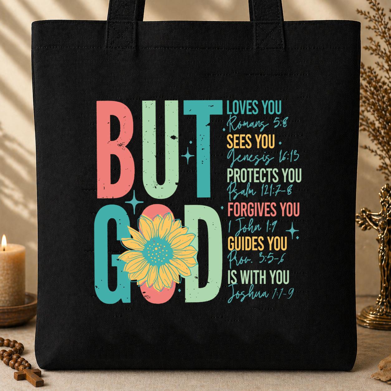 But God Sunflower Tote Bag